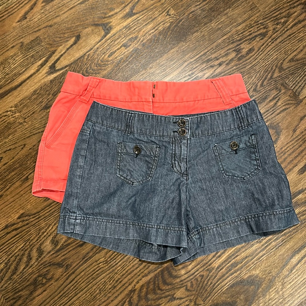 2 pairs of shorts, New York & Co (6) and J. Crew (8)